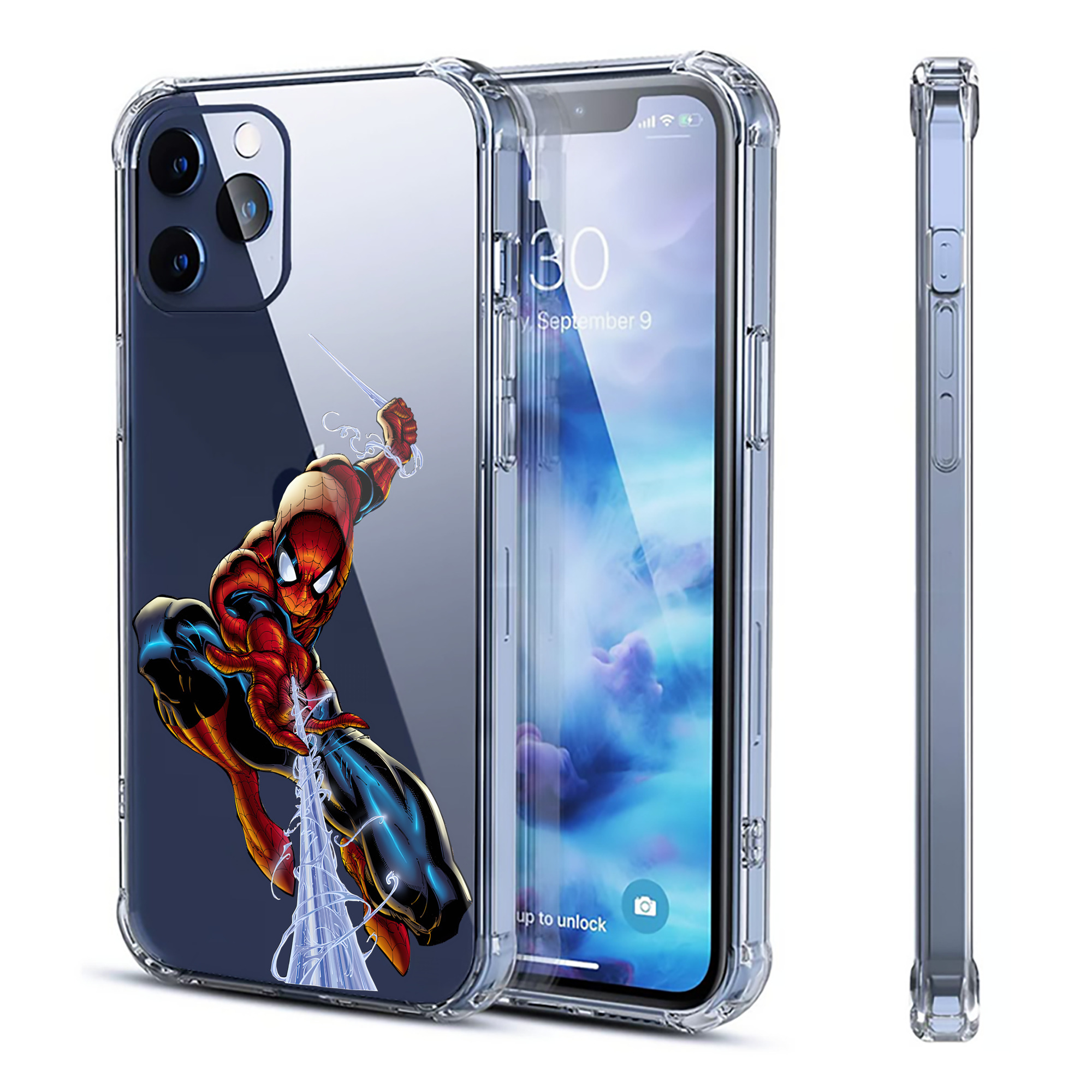 （画像用） Spider Man スパイダーマン 【iPhone 12シリーズ対応】透明スマホケース（クリアソフトケース）